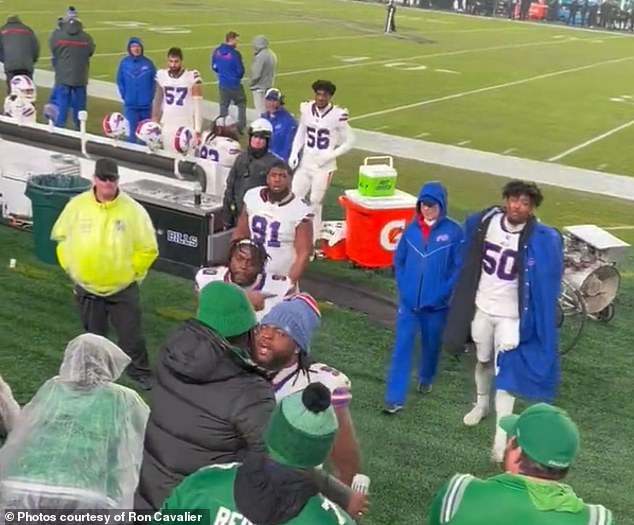 Buffalo Bills star Jordan Phillips stood in front of a Philadelphia Eagles fan on Sunday night