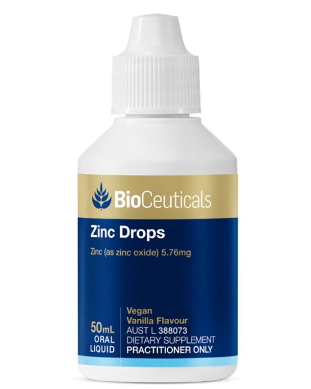 An emergency recall has been issued for BioCeuticals oral zinc drops (pictured) after the zinc was found to separate from the rest of the vanilla-flavored liquid, leading to inaccurate doses