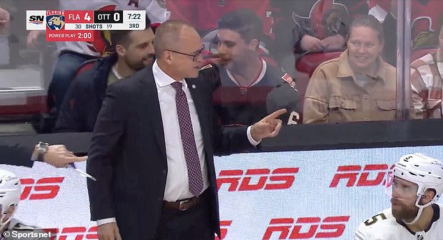 Florida Panthers coach Paul Maurice does a quick head count after a flurry of ejections