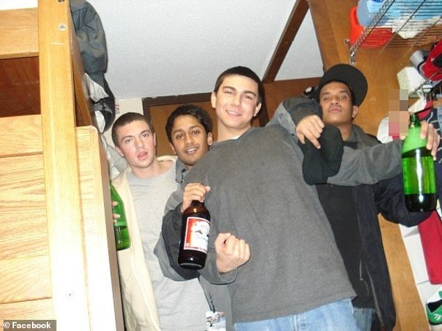 Nilo is seen partying with friends during his days at a private school in Boston in 2007