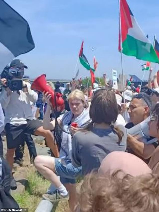 Protesters were heard chanting: 'Resistance is justified if Palestine is occupied'