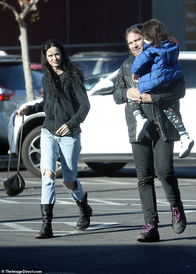 Family time: Breaking Bad star Krysten Ritter showed up for a rare sighting with her long-term partner Adam Granduciel and their son Bruce in Los Angeles just before Thanksgiving