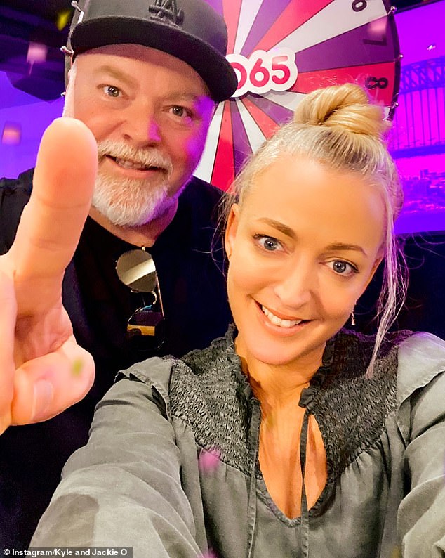 Presenters Jason 'Jase' Hawkins and Lauren Phillips tearfully made the shock announcement on Wednesday, revealing they had been informed via a phone call last night.  Pictured: presenter Kyle Sandilands and Jackie 'O' Henderson