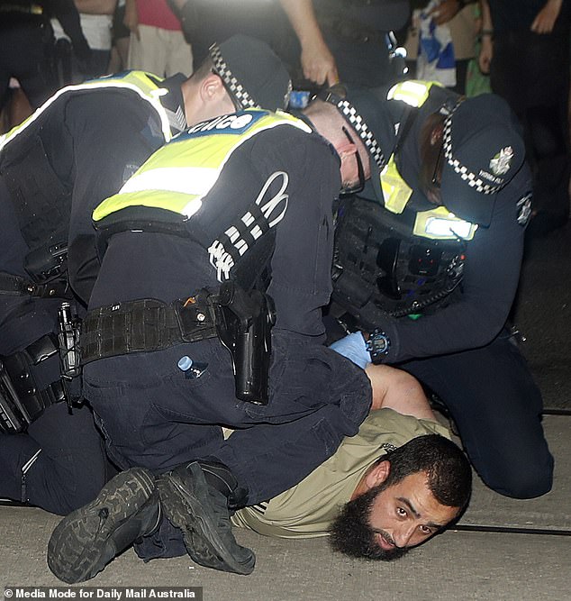 A pro-Palestinian rally descended into chaos in Melbourne's Caulfield on Friday evening