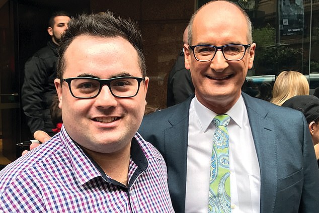 David Koch (right) claims he doesn't know who Luke Hemmings (left) is, despite posing for a photo with Whitefox Recruitment director