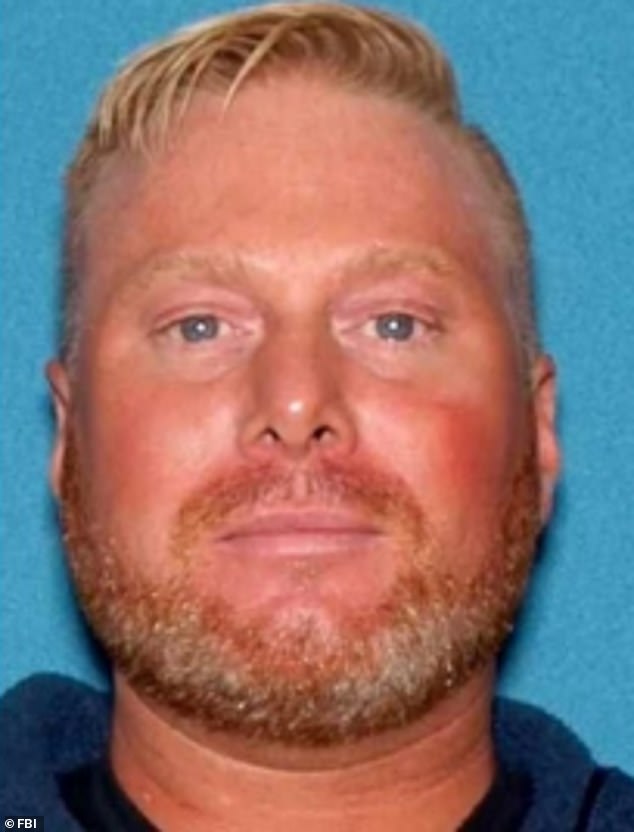 Gregory Yetman (pictured) fled when the FBI and police tried to arrest him Wednesday in Helmetta, New Jersey