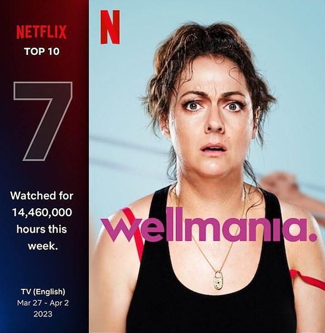 And on Tuesday, she posted a snarky photo on Instagram questioning Netflix's statement that they canceled the series because of its ratings.  In addition to a photo of the Wellmania poster, Celeste added some stats from a global streaming graph