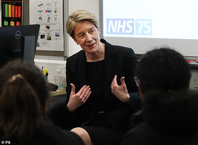 Amanda Pritchard (pictured in May), chief executive of NHS England, will pledge to deliver the 'life-saving ambition' by increasing uptake of the HPV vaccine and screening.  Approximately 2,700 women in England are diagnosed with cervical cancer each year and 850 die from it