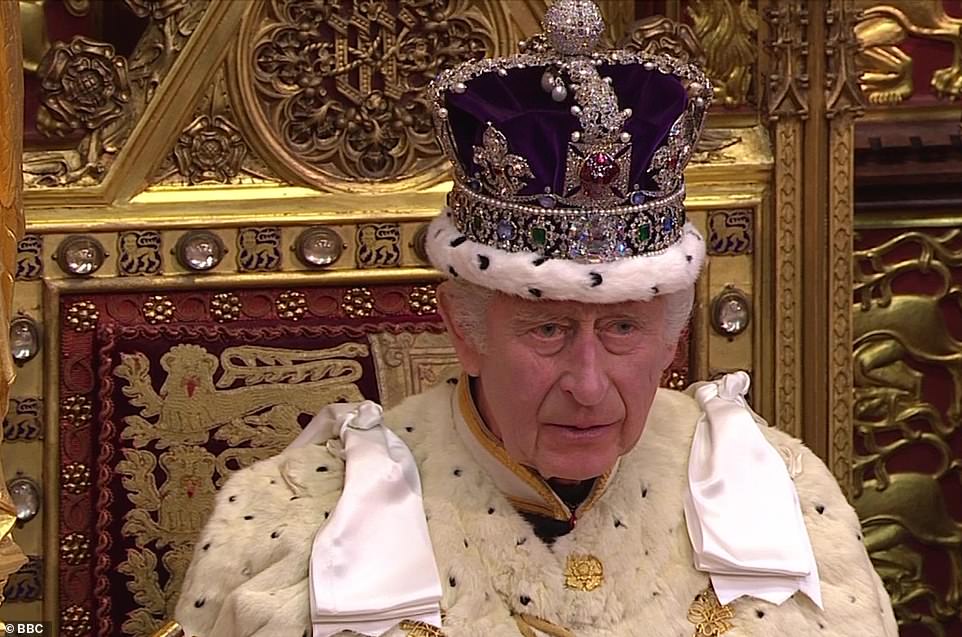 The King today paid tribute to his late mother, Queen Elizabeth II, as he attended his first State Opening of Parliament as monarch