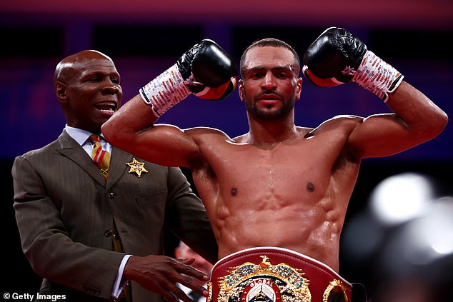 Harlem Eubank (right), Chris Eubank Jr's cousin, called on Conor Benn after beating Timo Schwarzkopf in Brighton on Saturday evening