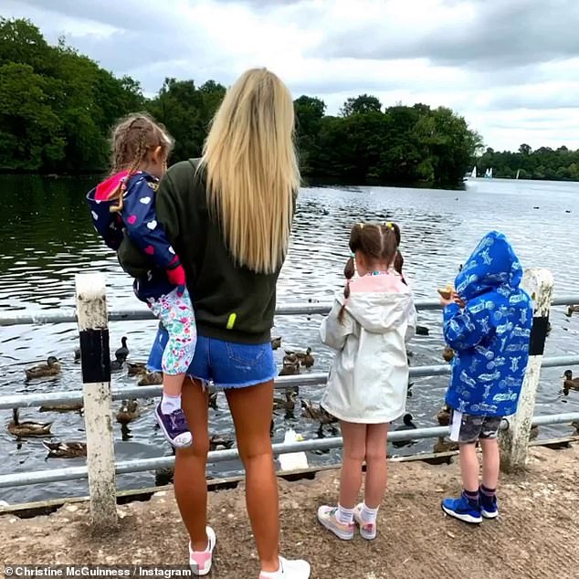 Family: Christine and her ex-husband Paddy share three children - twins Leo and Penelope, nine, and Felicity, six - who are all also autistic