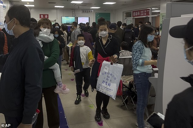 BEIJING, 2023: An image shows a busy children's hospital in Beijing, amid a wave of respiratory diseases in some parts of China