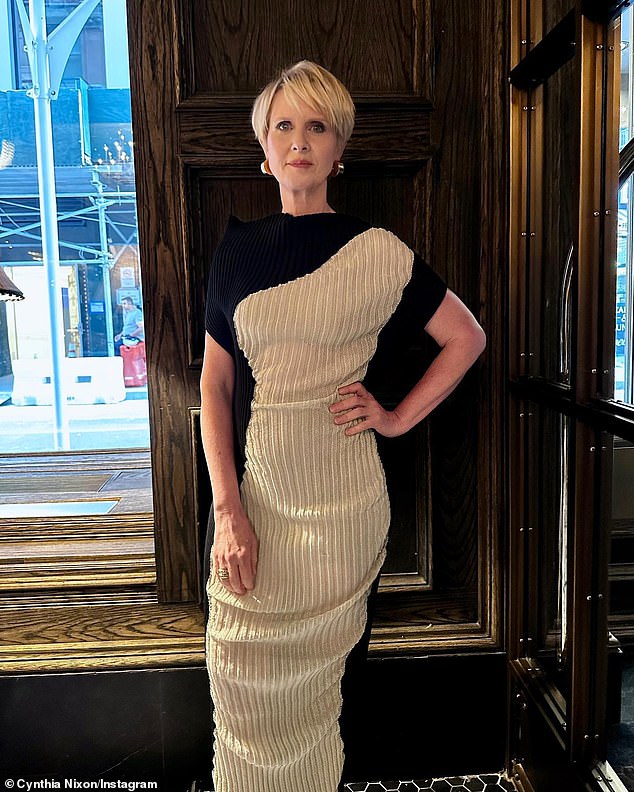 Next: Cynthia Nixon, 57, has had a series of doomed on-screen love affairs.  First there was her romance with Che in And Just Like That, in the Sex And The City franchise