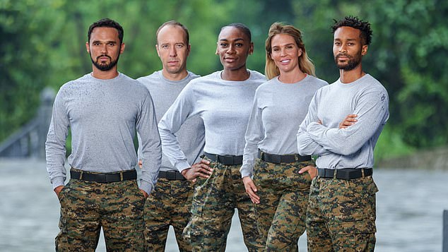 Celeb SAS: Danielle (second from right) has reached the last five alongside Matt Hancock, Gareth Gates, Perri Shakes-Drayton and Teddy Soares