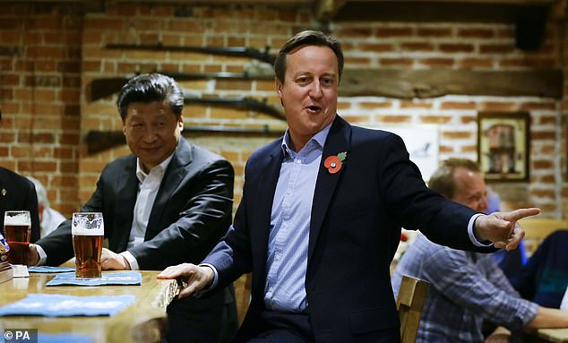 David Cameron with Chinese President Xi Jinping at The Plow Inn at Cadsden in Princes Risborough, near Cameron's country retreat in Checkers