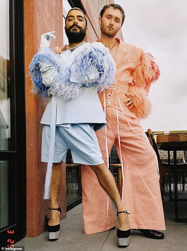 Non-binary influencer and queer activist Deni Todorovic (left) has been fined for breaching the white picket fence of ex-partner Mitchell Latham (right) following a tumultuous Australian Fashion Week