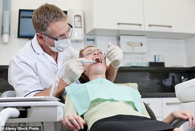 People should be asked to step on the scale and have their blood pressure checked during dental checkups, according to public health experts (Stock Image)