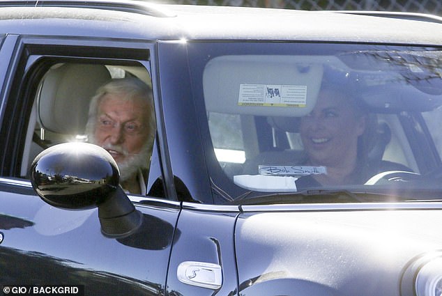 The iconic star of The Dick Van Dyke Show was first spotted arriving in the passenger seat of his wife's vehicle just before heading to the exhibit