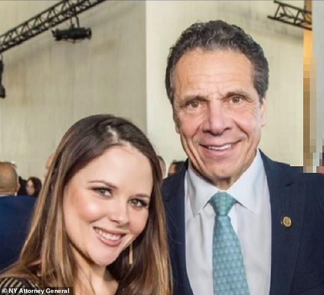 Disgraced former New York Governor Andrew Cuomo (right) has been charged with sexual assault by his former executive assistant Brittany Commisso (left), who claims he subjected her to 'degrading tasks', kissing and groping