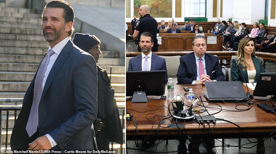 Donald Trump Jr. returned to the stand in court in Manhattan on Monday – this time to defend his father's real estate company in the $250 million civil fraud case.  The former president's eldest son bragged that his father at the Trump Organization highlighted the 