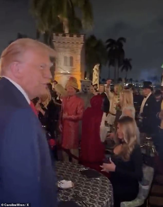 Trump and Melania stepped out at Mar-a-Lago on Tuesday night for a raucous party atmosphere at the chic resort