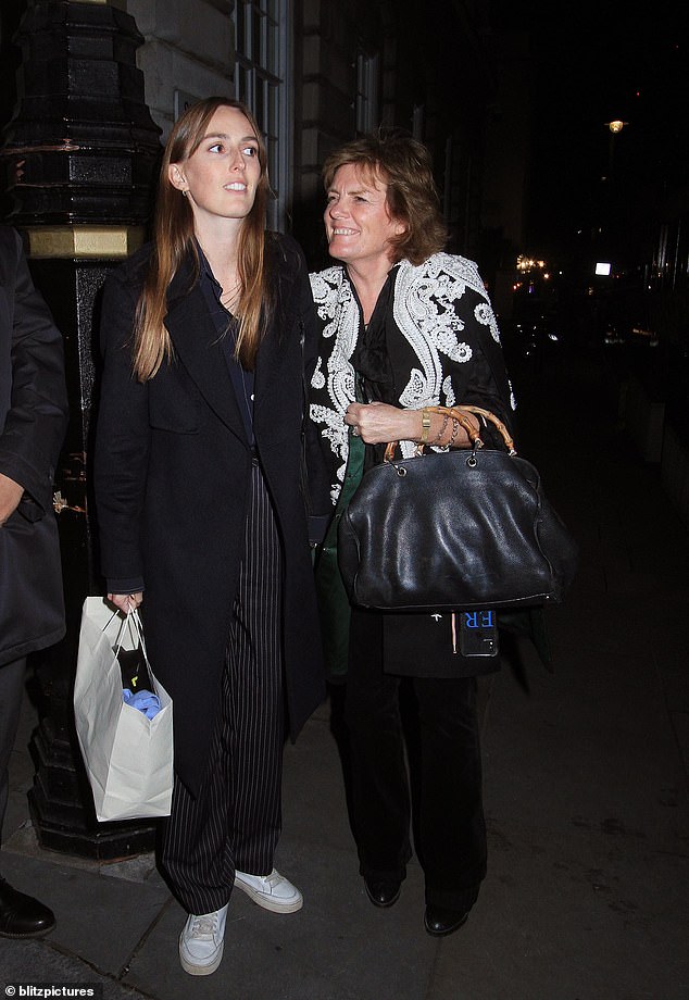 The Duchess of Rutland stepped out for dinner at a London members club last night with her eldest daughter