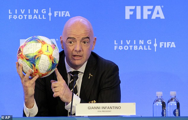 English football agents have scored a major victory over FIFA after joining forces to oppose new rules that would limit the commission they earn (above - Gianni Infantino)