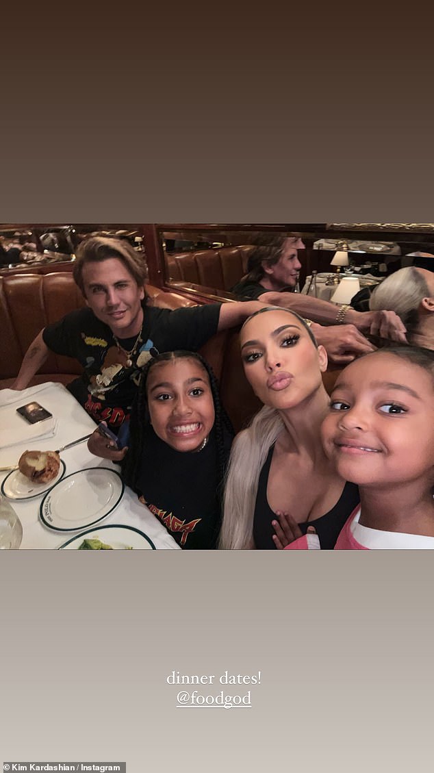 His friend: Seen after dinner with his longtime friend Kim Kardashian and her daughter North West at The Polo Bar in New York City