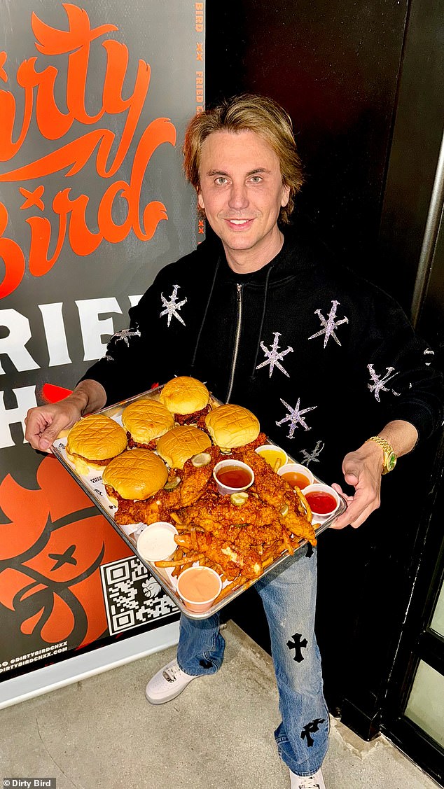 Tasty: Kim Kardashian's good friend Jonathan Cheban loves everything that has to do with food.  He shared his new career adventure: He has opened a fast food chain called Dirty Bird and an ice cream line called Cold Case