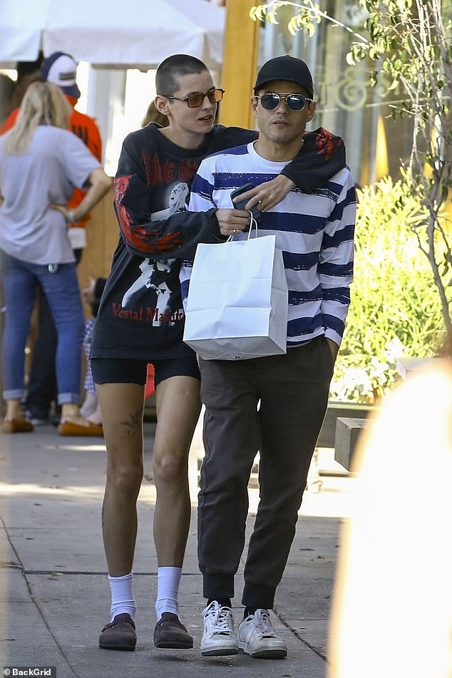 Just the two of us!  Rami Malek and Emma Corrin showed love as they headed out for a lunch date at trendy Los Angeles cafe Great White on Thursday