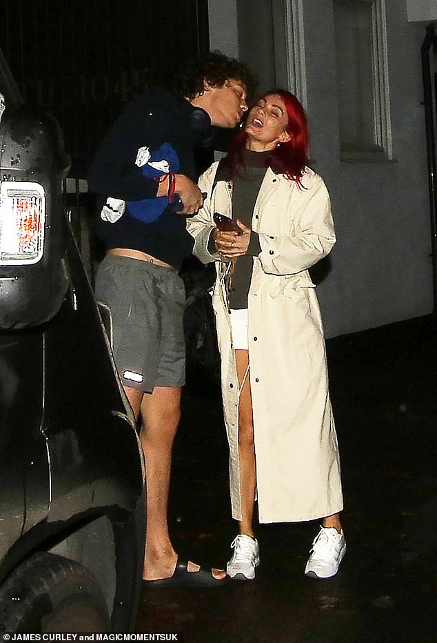 Nice: When saying goodbye to Dianne, the couple shared a kiss on the cheek before going their separate ways