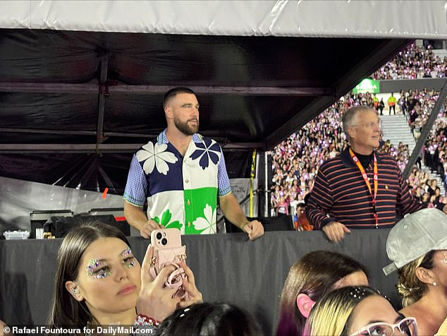 Travis Kelce drove Taylor Swift fans wild after appearing in a VIP tent with her father during her Eras tour in Argentina