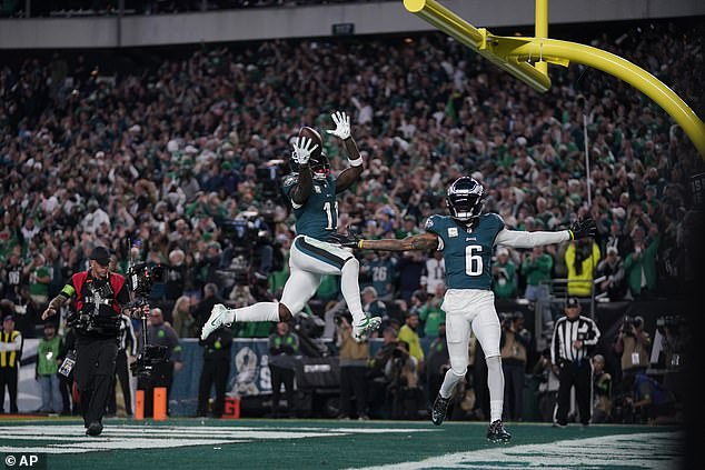 AJ Brown and DeVonta Smith broke out another iconic celebration after scoring a touchdown against Dallas