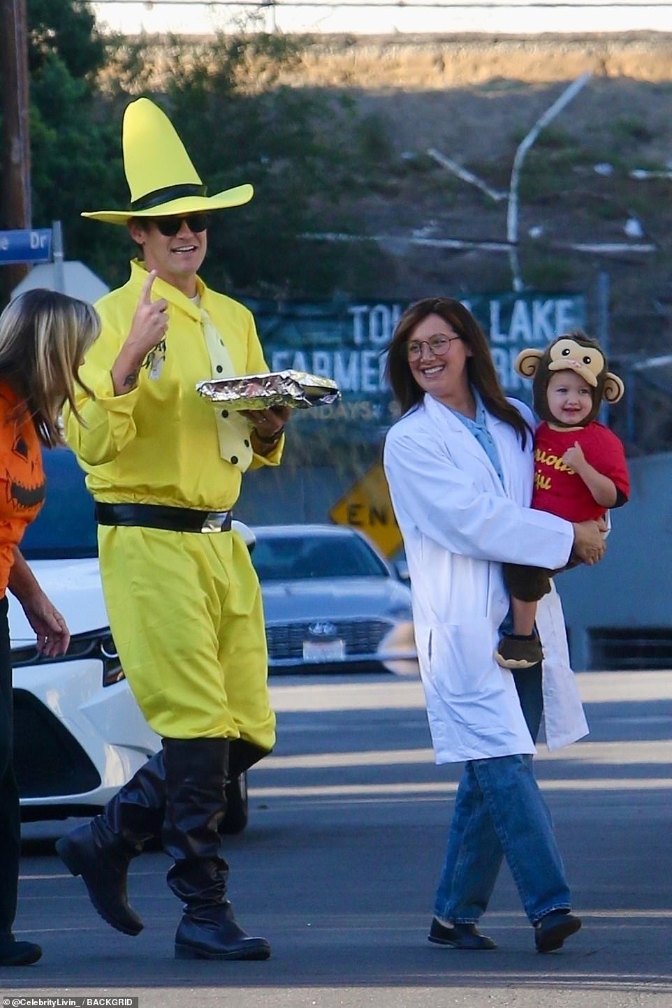 Creative: Their little girl looked absolutely adorable in a monkey costume with a red t-shirt that said: 'Curious George'