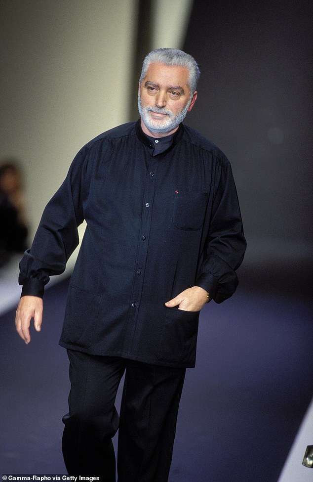 Fashion icon: The collection comes after legendary designer Paco Rabanne passed away in February this year at the age of 88;  seen in 1996