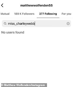 Yes!  It's because Matthew unfollowed Charley on social media