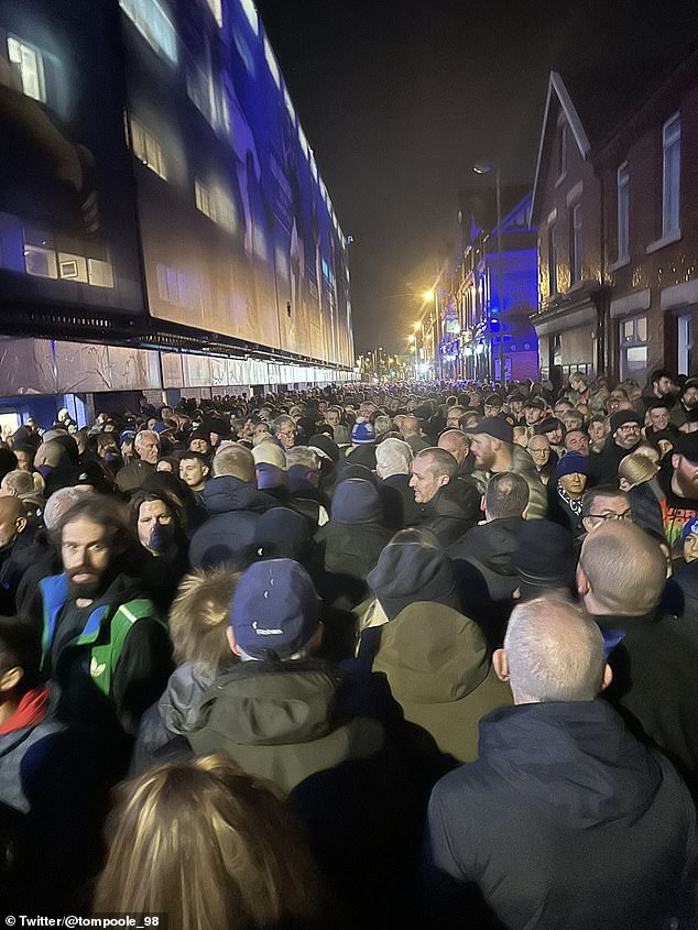 Everton fans were left concerned for their safety after a major crush was caused by ticket problems