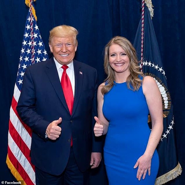 Ellis (pictured with Trump) previously pleaded guilty to a number of charges in the election interference case, and as part of her plea deal she told investigators that the former president would not give up power despite having the vote lost.