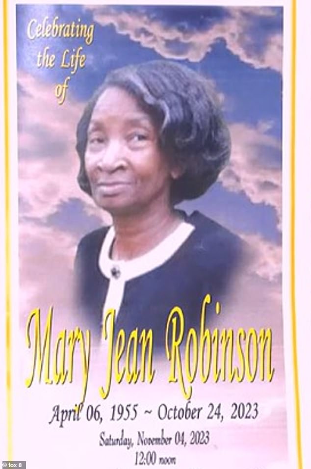 Mary Jean Robinson died late last month at the age of 68.  Her family almost buried someone who wasn't her, a mistake that was caught at what was supposed to be her funeral