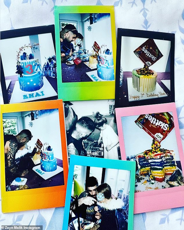 Cute: It comes after Zayn celebrated Khai's third birthday last month and shared a slew of polaroids from her party on his Instagram