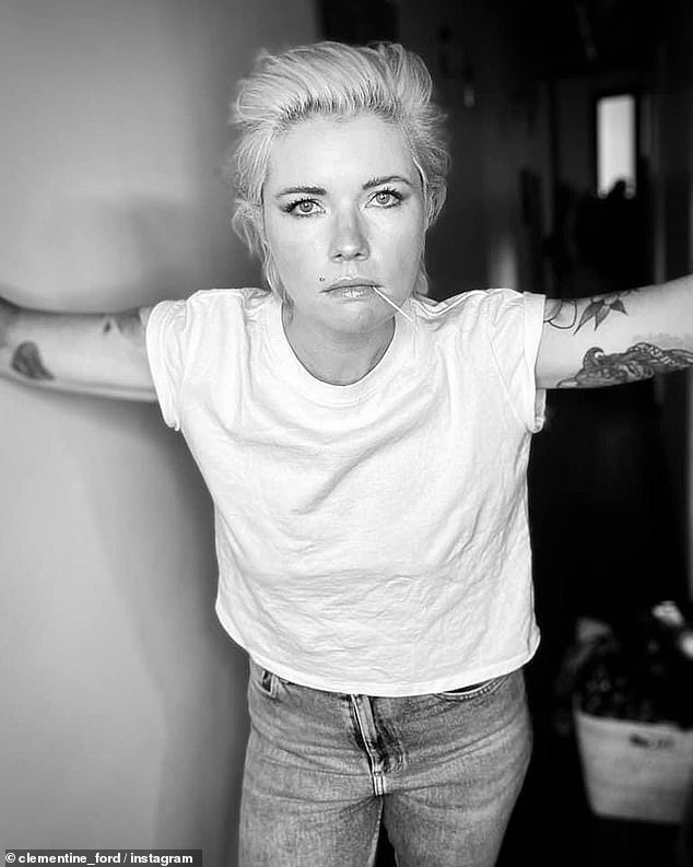 Clementine Ford, 42, (pictured) called on women to stop using the word 'happiness' when they find a male partner who treats them 'like a human being'