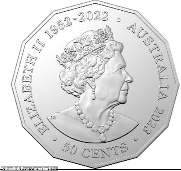 The coin features Her Majesty's final portrait (pictured) and on the other side the six previous portraits of the Queen that appeared on Australian coins during her seven-decade reign.