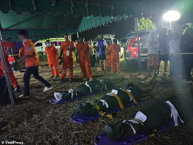 Bodies recovered from the scene of a wedding party shooting in northeastern Thailand