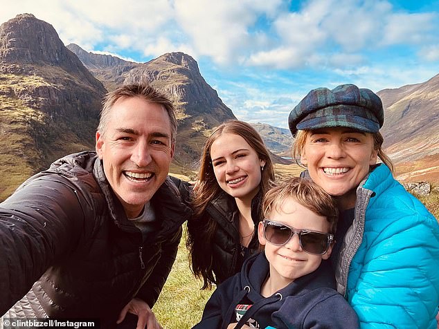 Bizzell (pictured with wife Jennifer Adams and their children) had her check-up on the advice of a close friend who was dying of cancer