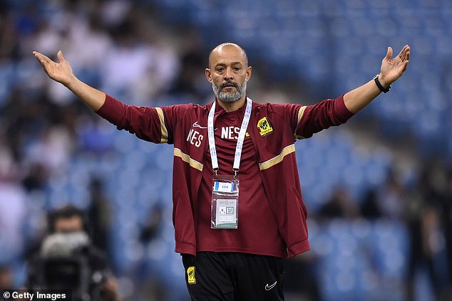 Nuno Espirito Santo was fired by Saudi Pro League team Al-Ittihad on Tuesday