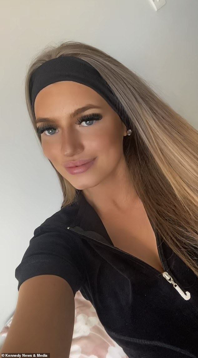 Evie-Grace Keeler, 17, from Liverton Mines in Middlesbrough, pictured before she had fillers, found a beautician on Facebook who would do her fillers.  She claims the beautician knew she was underage