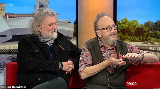 Best friends: Furry biker Dave Myers (right) has given a health update amid his battle with cancer, as he praised his friend and fellow biker Si King (left) for his support during his treatment