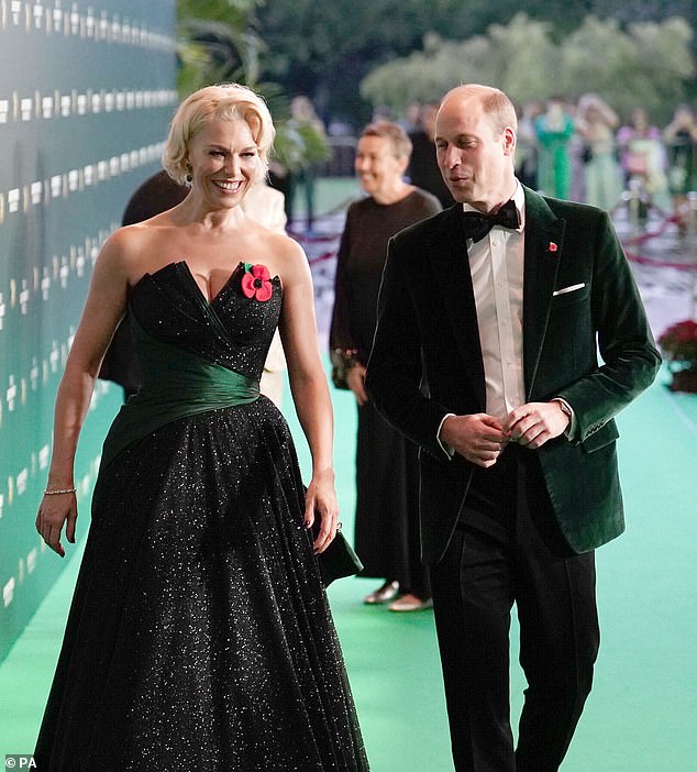 Green glamour!  Hannah Waddingham walks with the Prince of Wales as he arrives for the 2023 Earthshot Prize Awards Ceremony at The Theater at Mediacorp, Singapore on Tuesday