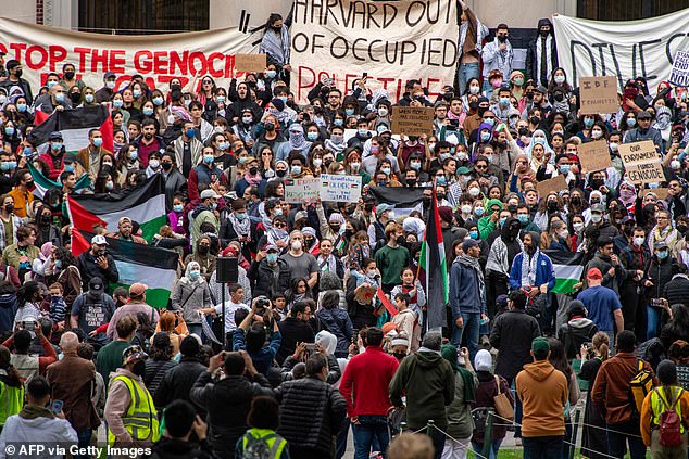 Anti-Israel protests, like the one that took place at Harvard on October 14, have become commonplace on campuses across the US since October 7.