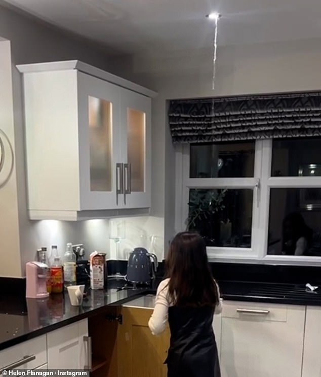 Disaster after disaster: Just hours earlier, the star shared a video of a huge leak in her kitchen after flooding her bathroom